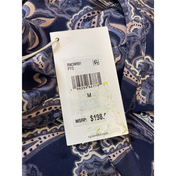 Splendid Alessandra Button Down Paisley Silk Shirt Sz M New - Picture 8 of 9